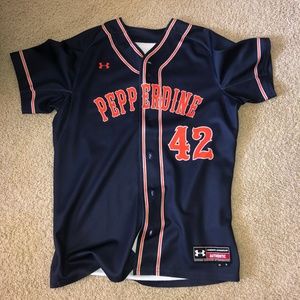 Navy Pepperdine Baseball Jersey #42